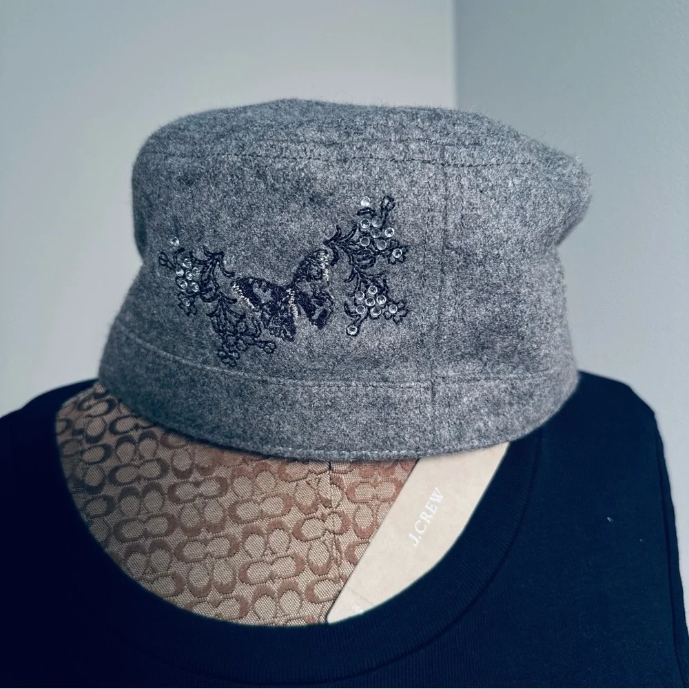 Scala Beret Hat with Embellishments and Scarf